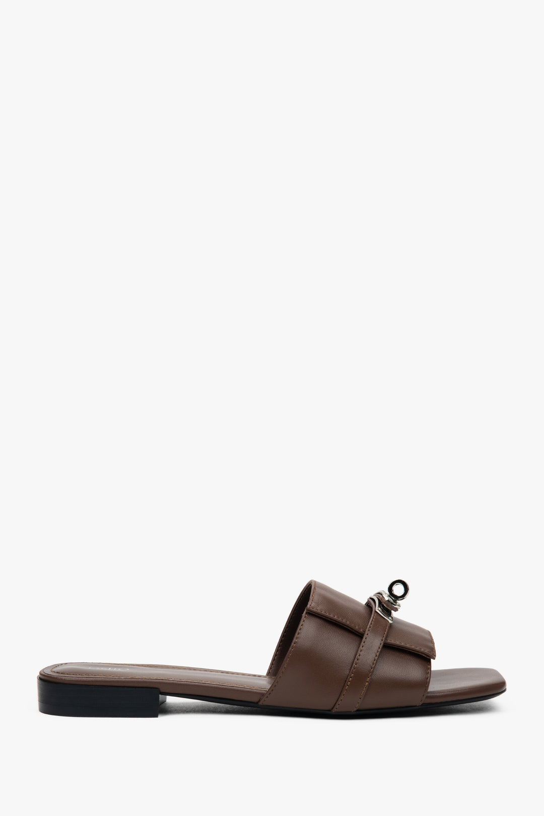 Dunkelbraune Damen-Pantolette mit flachem Absatz Estro ER00117170