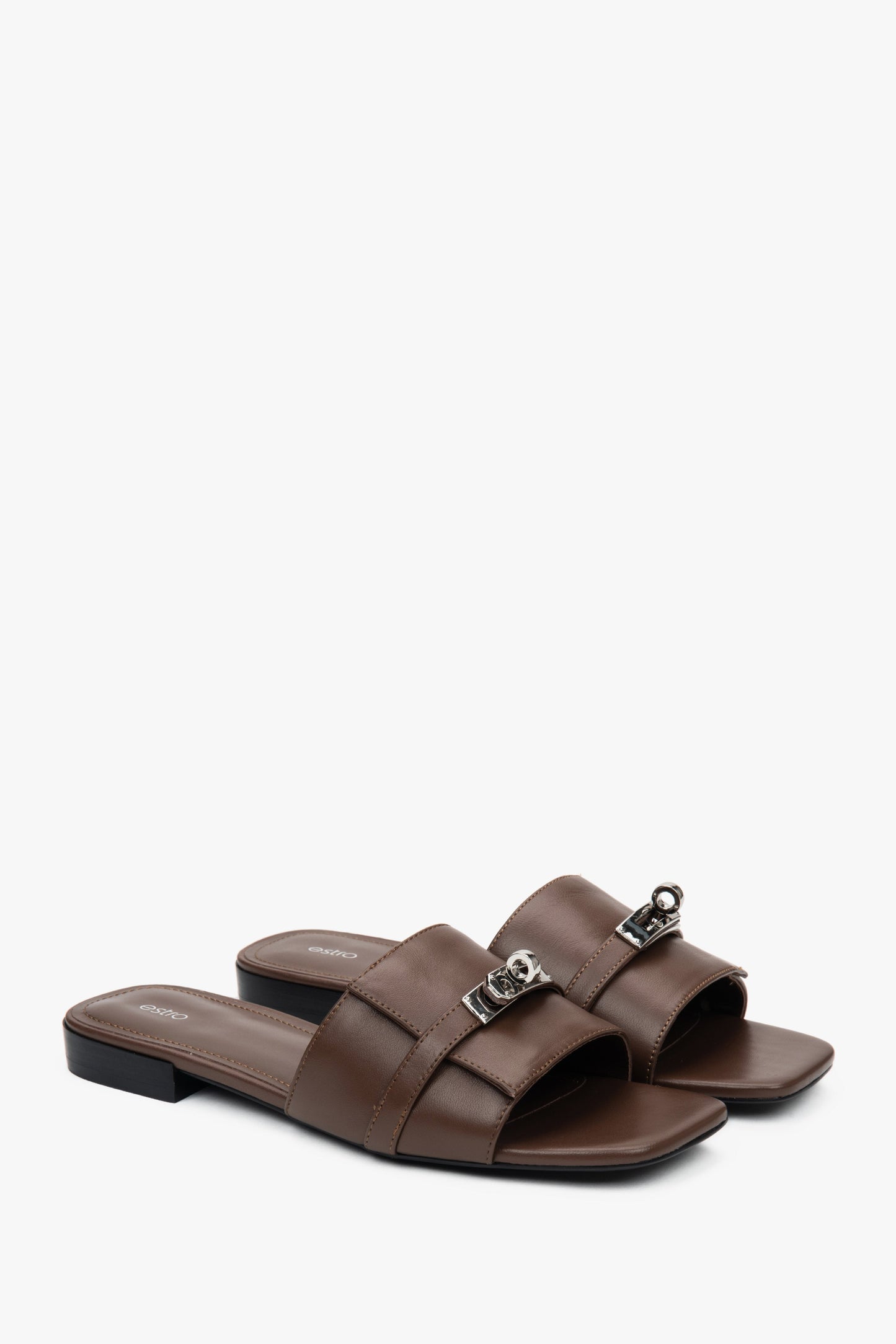 Slip-on Pantolette mit silbernem Detail für Damen Estro ER00117170