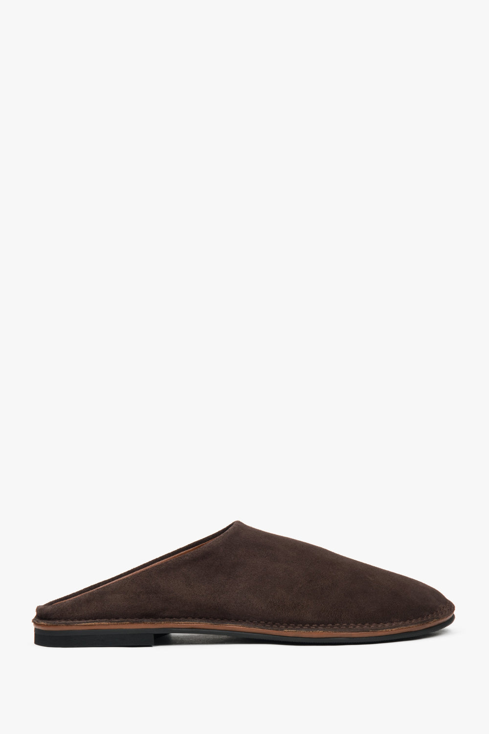 Damen-Mules aus weichem Veloursleder in warmem Sattelbrown – Estro ER00117373