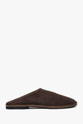 Damen-Mules aus weichem Veloursleder in warmem Sattelbrown – Estro ER00117373