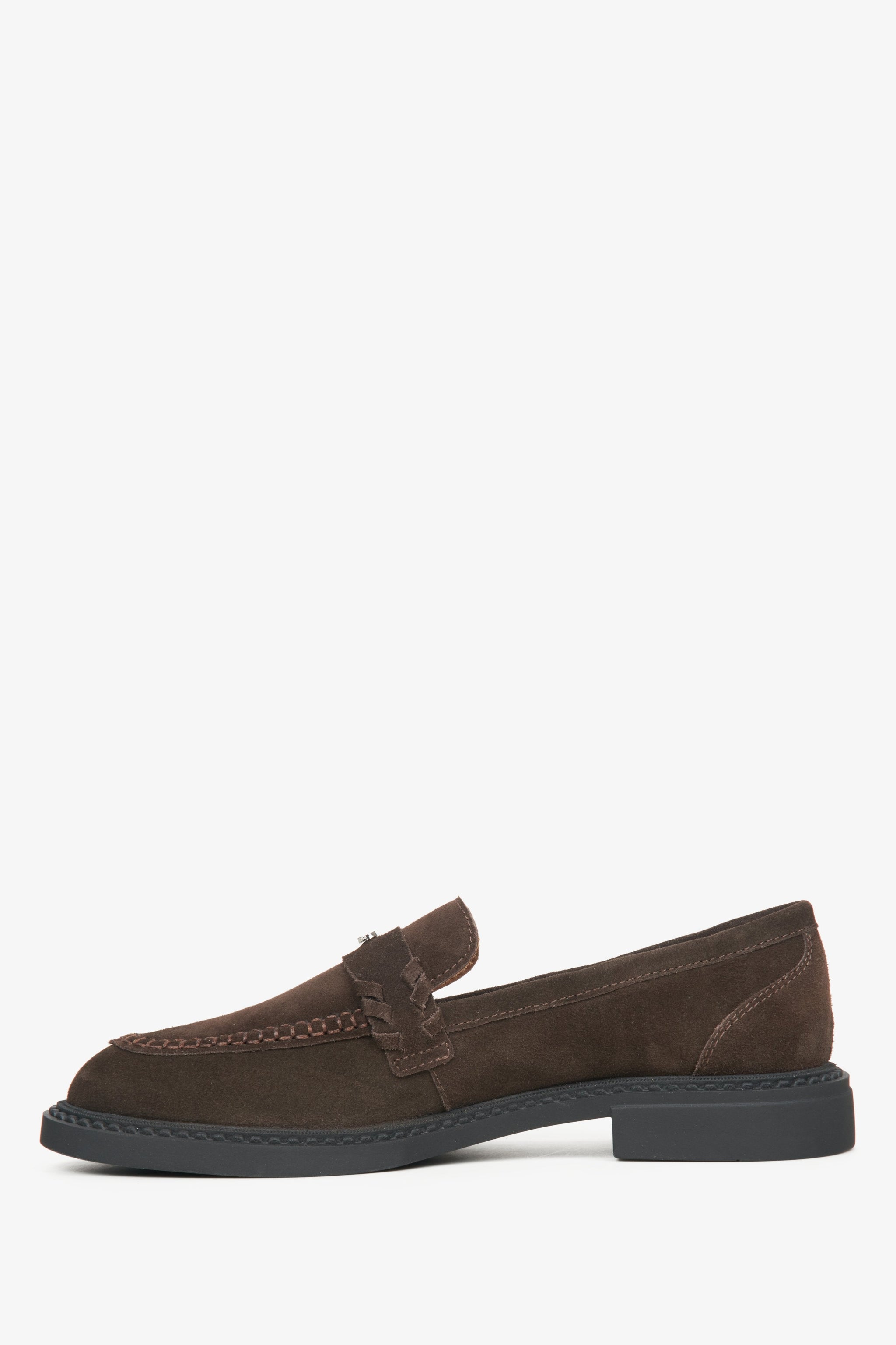 Klassische Penny Loafer in Braun aus italienischem Echtleder, Estro ER00115647