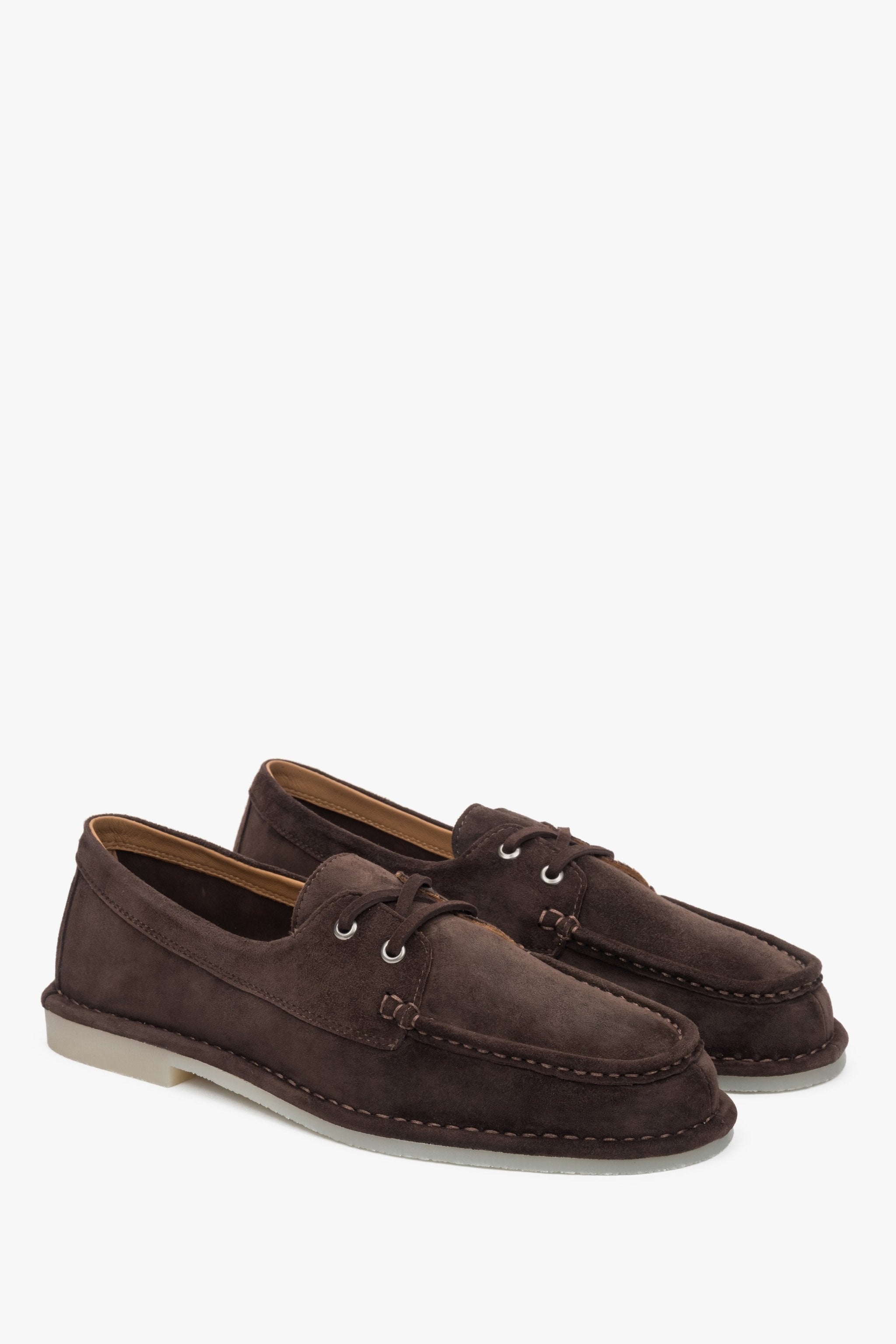 Modischer Damen-Slipper aus Veloursleder mit nautischen Details – Estro ER00117142