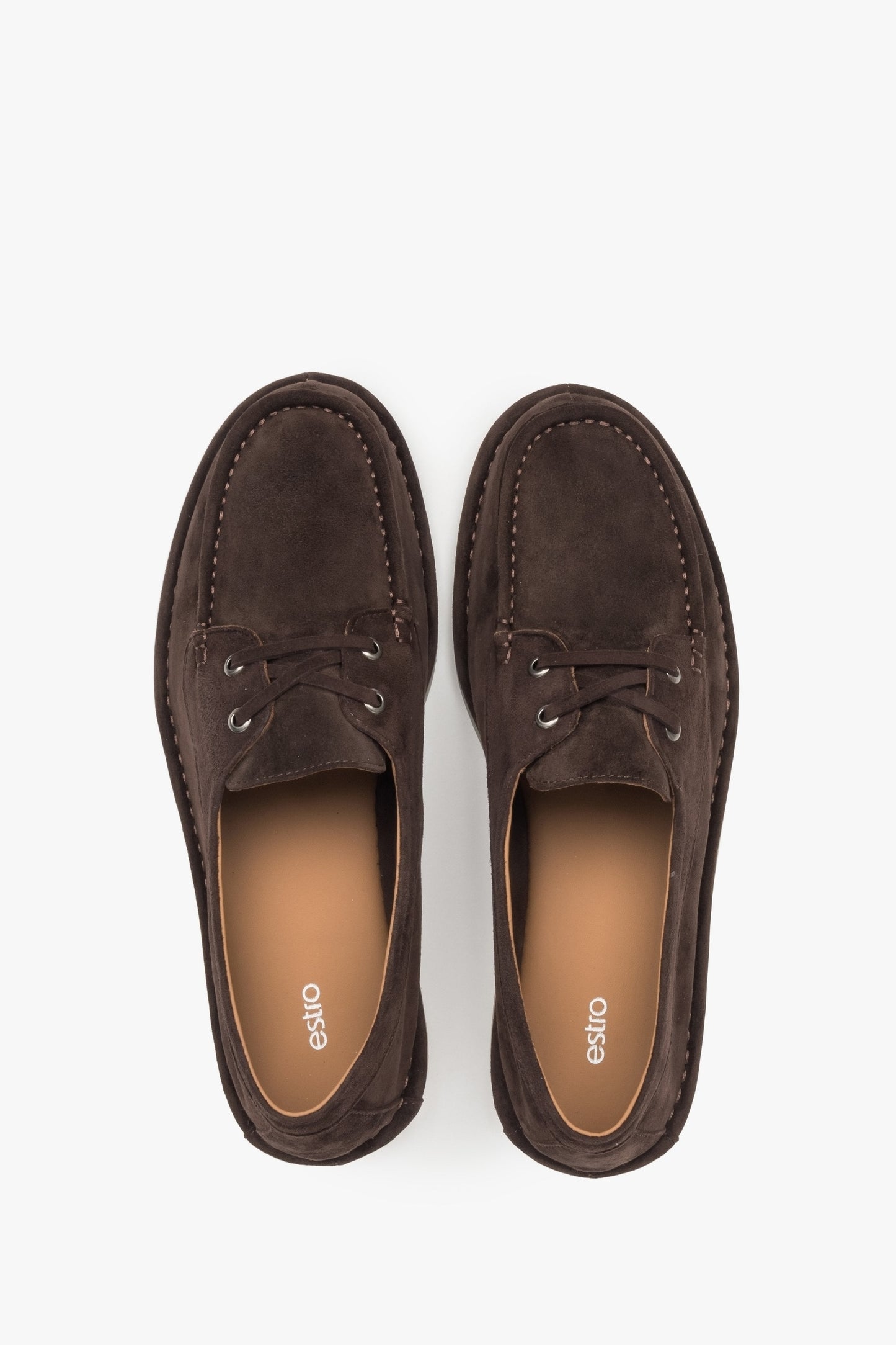 Estro Damen-Loafer im Segelstil mit flacher Sohle und Schnürung – Estro ER00117142