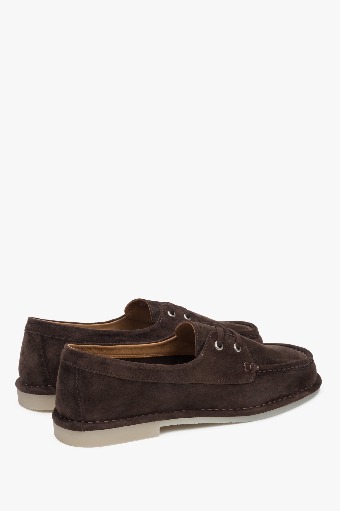 Dunkelbrauner Schnür-Loafer aus echtem Velours – Oberansicht – Estro ER00117142