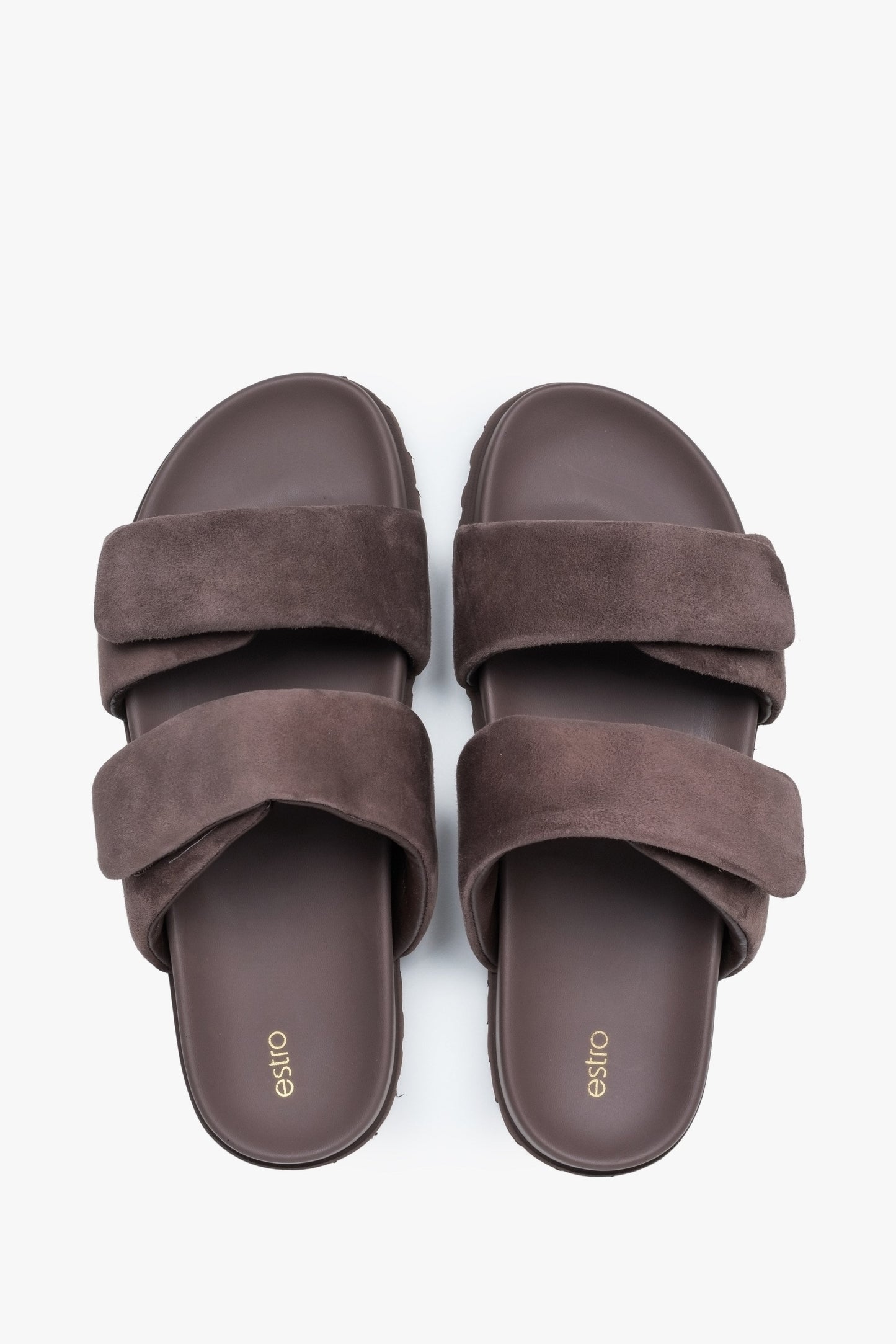Elegante Damen-Sommerschuhe mit Lederfutter und breiten Riemen Estro ER00116945