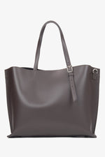 Dunkelbrauner Damen-Shopper aus edlem italienischem Echtleder Estro ER00116707.
