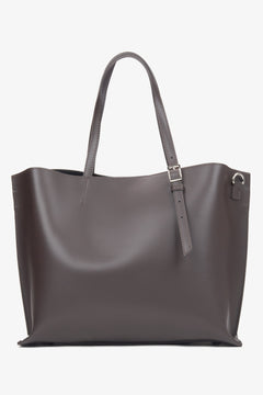 Dunkelbrauner Damen-Shopper aus edlem italienischem Echtleder Estro ER00116707.