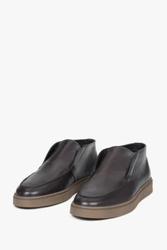 Elegante hohe Herren-Loafer von Estro in Dunkelbraun.
