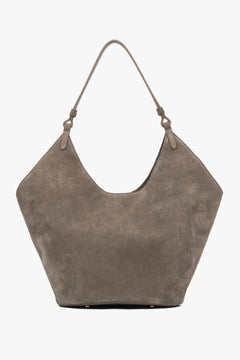 Rückwärtige Ansicht der knautschigen Hobo-Tasche aus italienischem Velours 