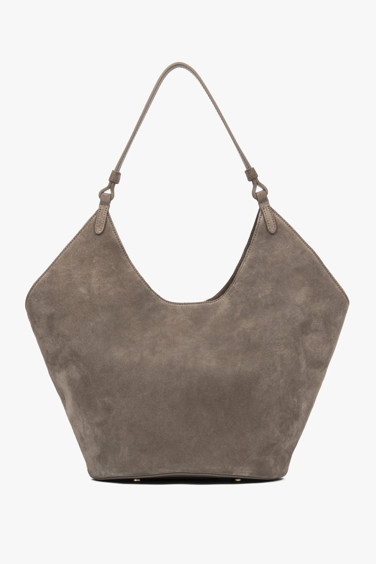 Rückwärtige Ansicht der knautschigen Hobo-Tasche aus italienischem Velours 