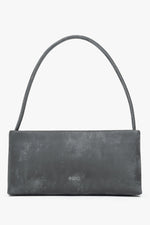 Dunkelgraue Damen-Schultertasche aus echtem Leder mit elegantem Marmor-Print Estro ER00115802.