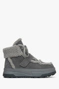 Dunkelgraue Damen-Stiefelette aus Velours mit warmer Wollfütterung Estro ER00115861.