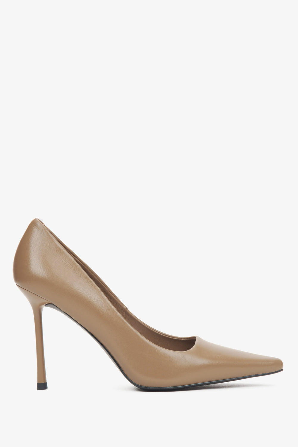 Elegante Damen-Pumps in Beige aus echtem Leder mit hohem Absatz Estro ER00116575.