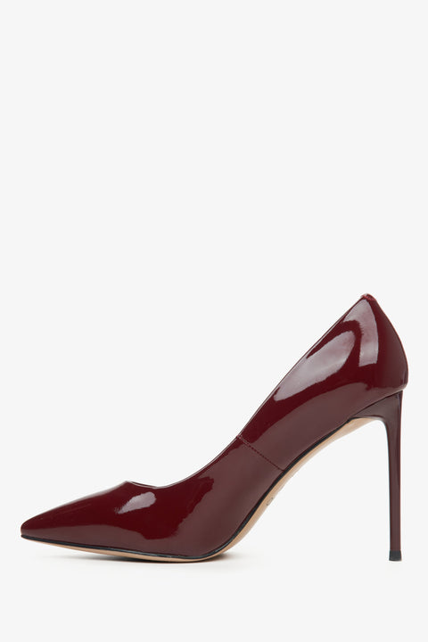High Heel Pumps aus echtem Leder in Bordeaux von Estro.