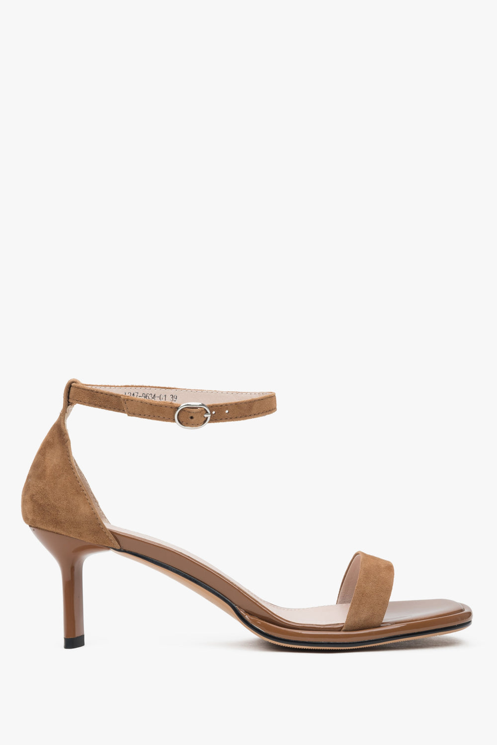 Elegante Damen-Sandalette in Braun aus echtem Velours Estro ER00116982.