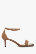 Elegante Damen-Sandalette in Braun aus echtem Velours Estro ER00116982.