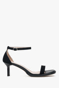 Elegante Damen-Sandalette in Schwarz aus echtem Velours Estro ER00116983.