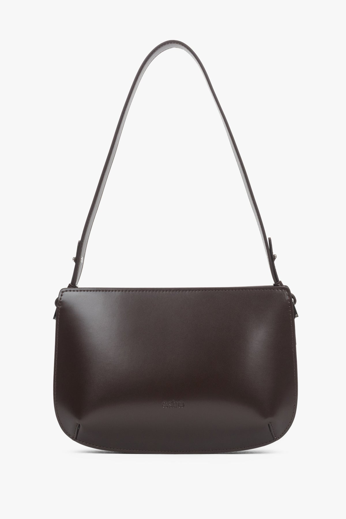 Rückansicht der kompakten und schlanken Schultertasche.