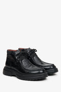 Elegante Herren-Stiefelette aus schwarzem Leder Estro ER00114069.