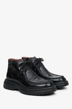 Elegante Herren-Stiefelette aus schwarzem Leder Estro ER00114069.