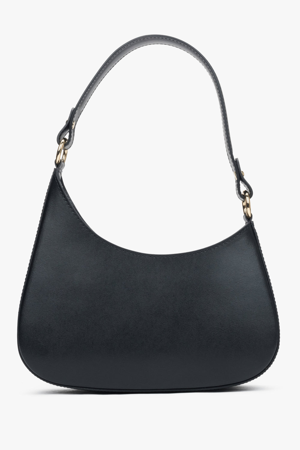 Elegante italienische Schultertasche für Damen aus schwarzem Echtleder Estro ER00116374.