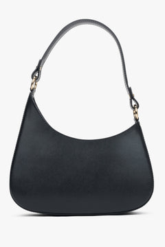Elegante italienische Schultertasche für Damen aus schwarzem Echtleder Estro ER00116374.