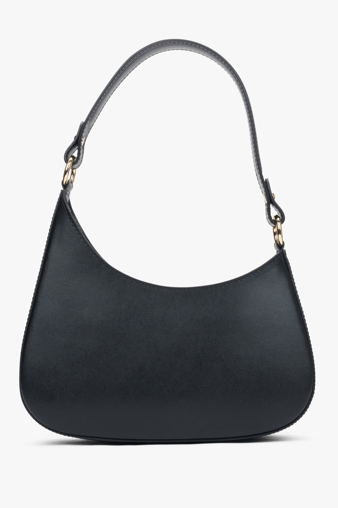 Elegante italienische Schultertasche für Damen aus schwarzem Echtleder Estro ER00116374.