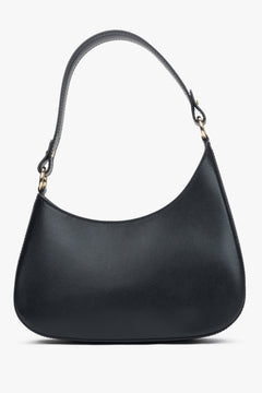 Damen-Schultertasche in Schwarz, gefertigt aus italienischem Echtleder.