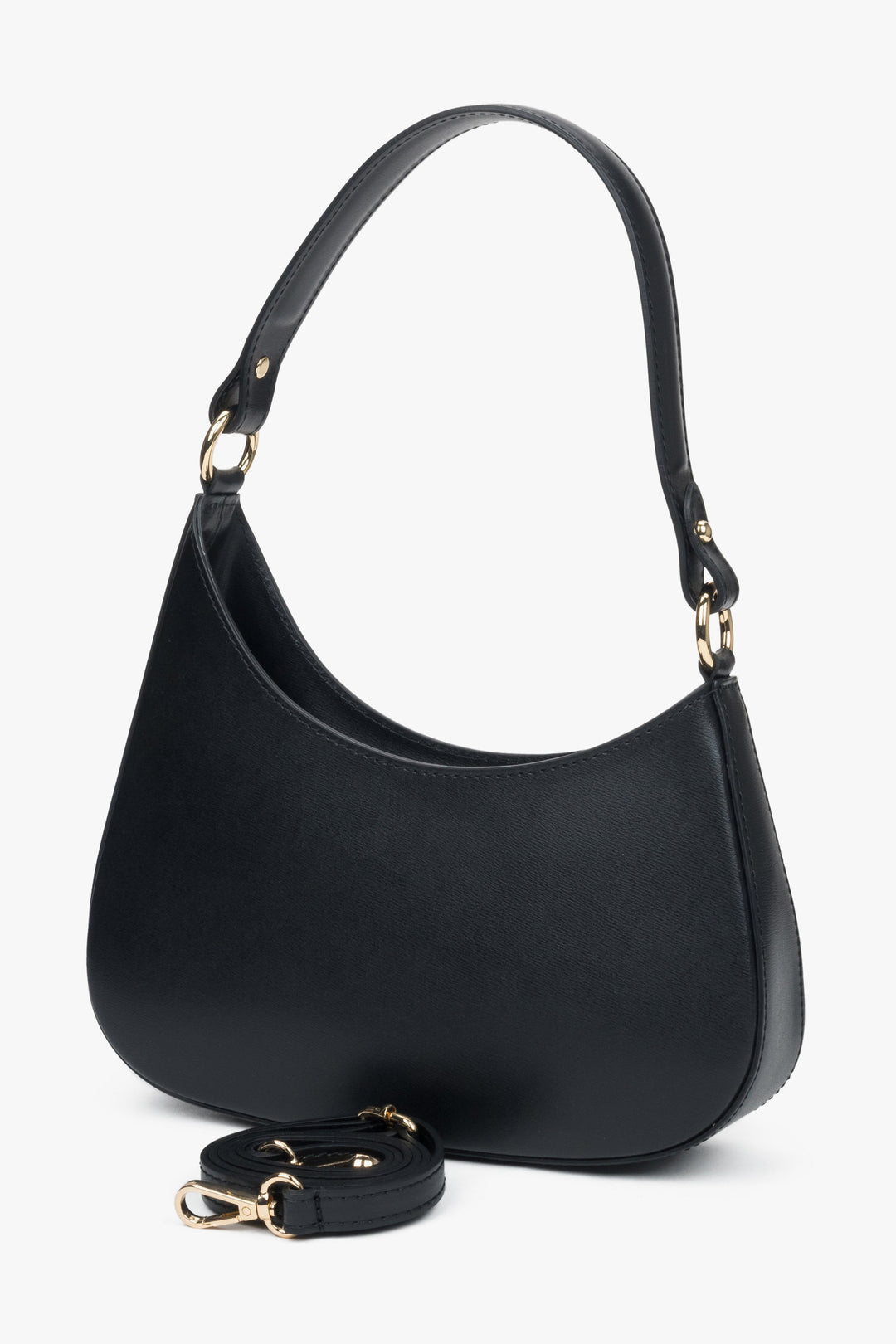 Elegante schwarze Damen-Schultertasche von Estro.