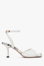 Elegante Sandalette aus Leder mit Animal-Print in Hellbeige Estro ER00117195.