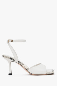 Elegante Sandalette aus Leder mit Animal-Print in Hellbeige Estro ER00117195.