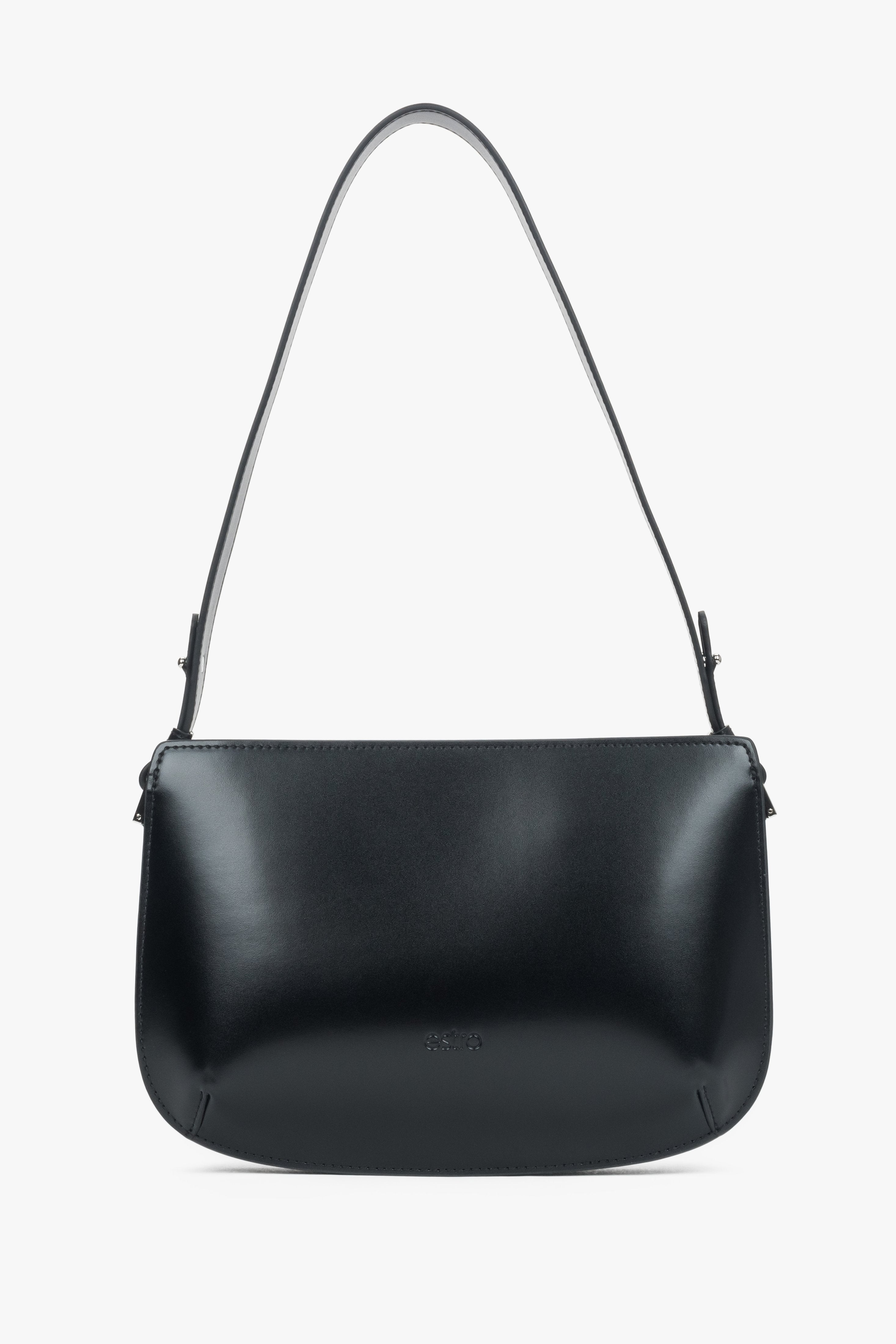 Seitenprofil der kompakten und schlanken Schultertasche.