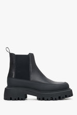 Elegante schwarze Damen-Stiefelette aus Echtleder Estro ER00111793.