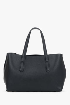Rückprofil der klassischen schwarzen Leder-Tote-Bag von Estro.