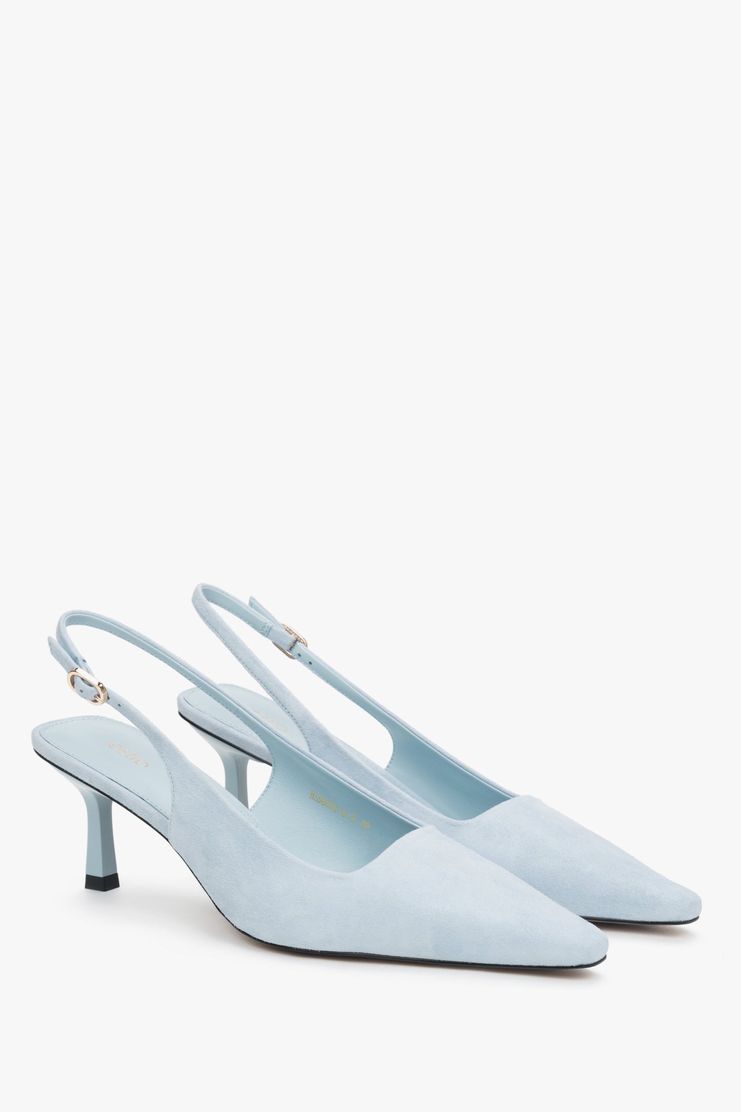 Hellblaue Damen-Slingpumps aus Velours von Estro.