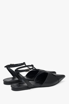Die zeitlosen schwarzen Sandalen von Estro aus hochwertigem Naturleder mit eleganter, spitzer Zehenpartie – der Inbegriff klassischer Eleganz für jede Frau.