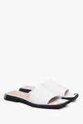 Flache Mules aus Leder in Weiß Estro ER00112873.