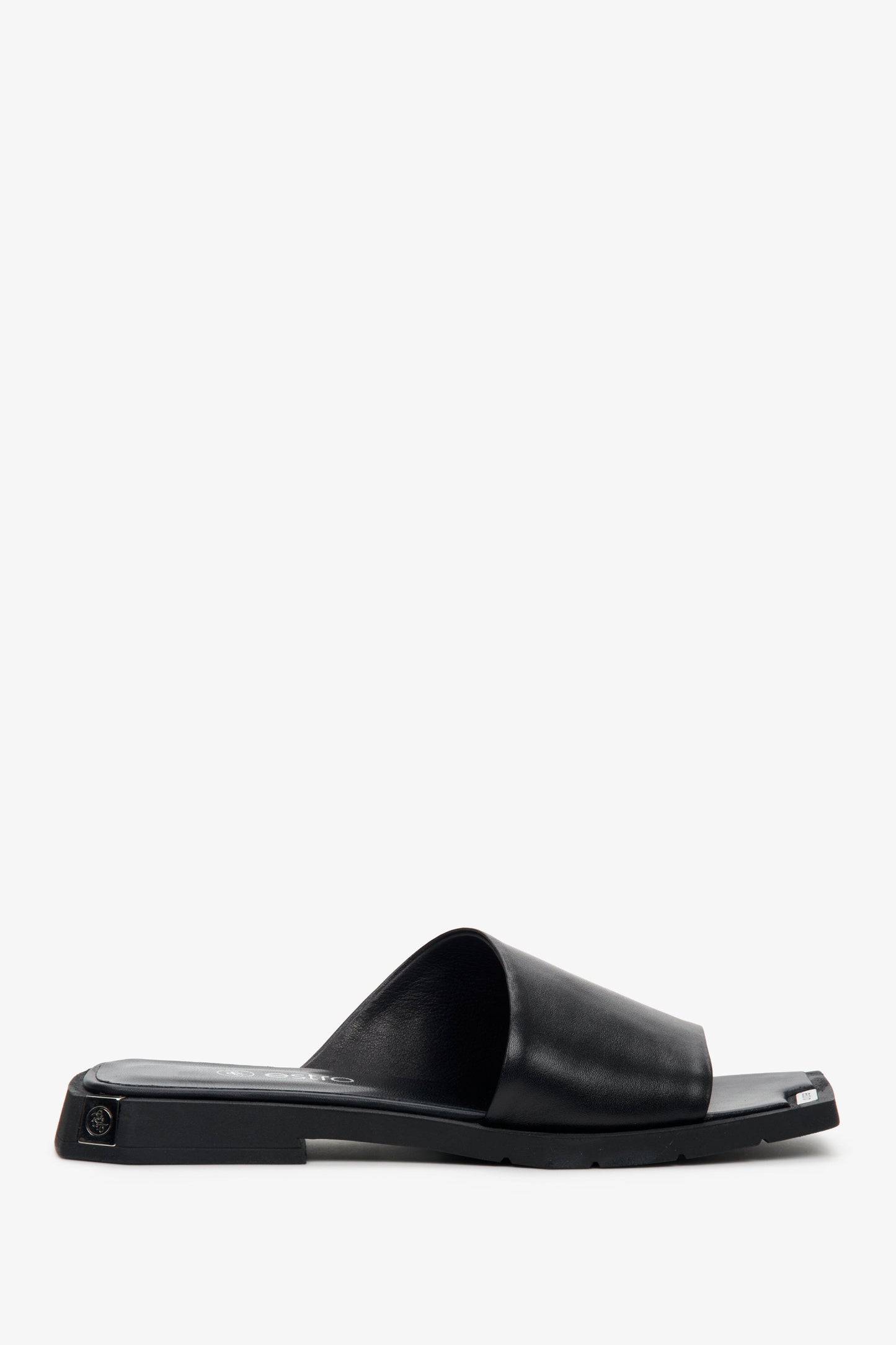 Elegante Damen-Mules in Schwarz mit offenem Zehenbereich, Estro ER00109615