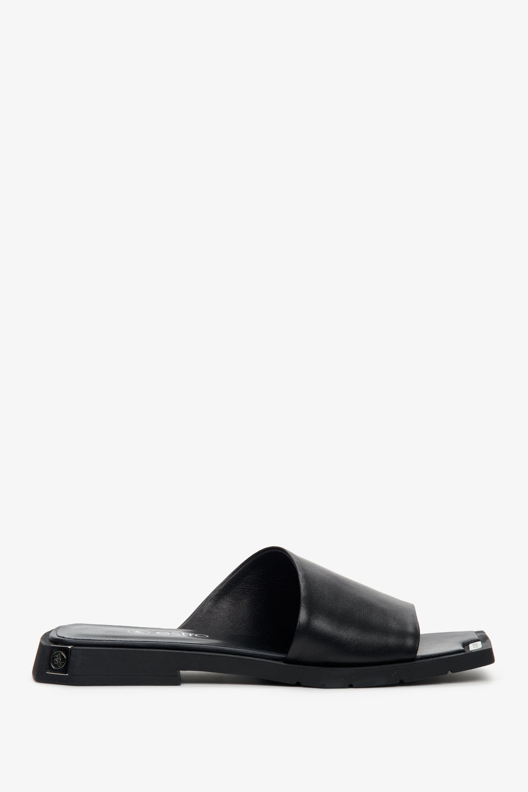 Elegante Damen-Mules in Schwarz mit offenem Zehenbereich, Estro ER00109615