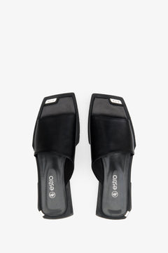 Klassische schwarze Mules mit quadratischer Zehenpartie, Estro ER00109615