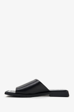 Slip-on Mules aus italienischem Leder in Schwarz für Damen, Estro ER00109615