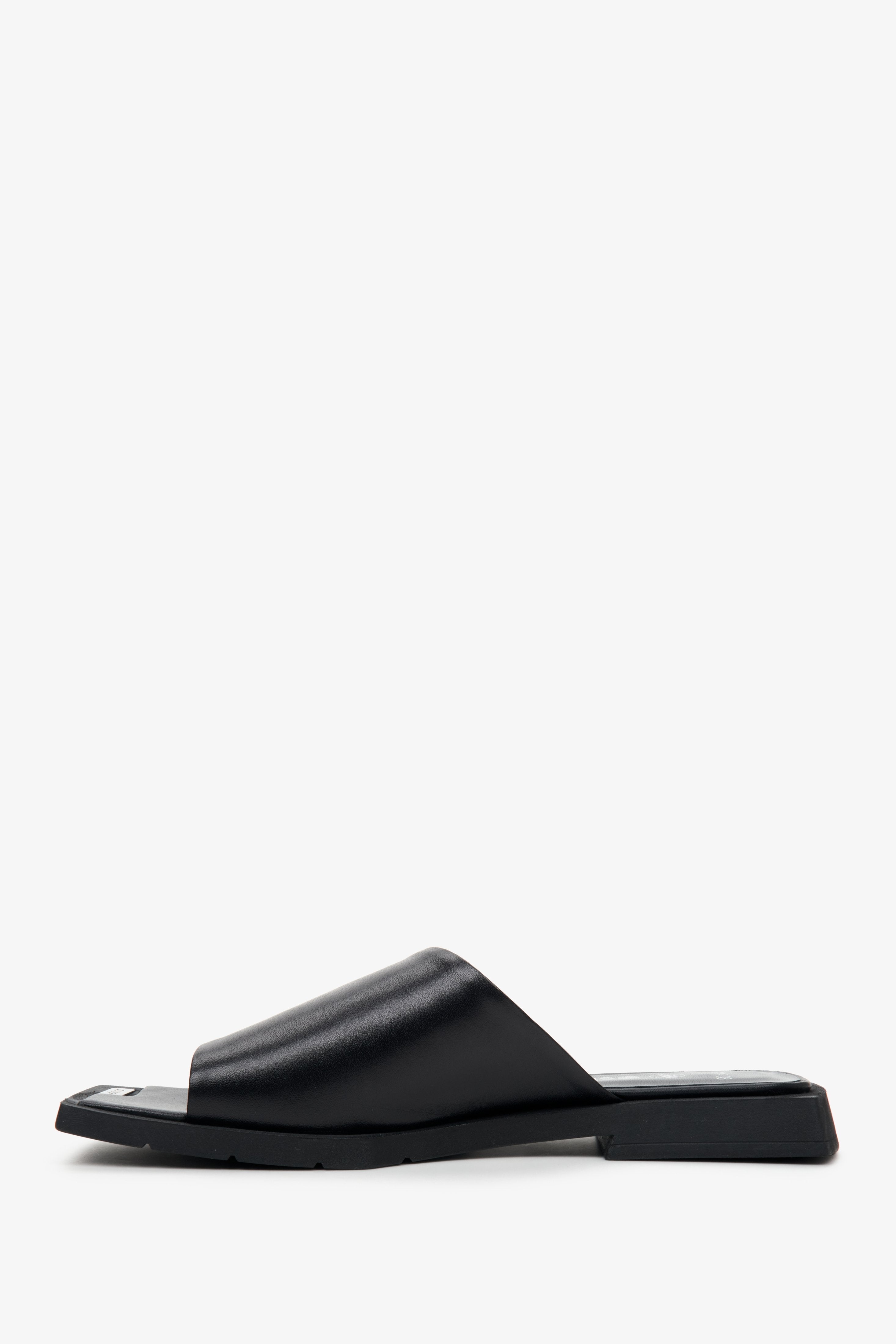 Slip-on Mules aus italienischem Leder in Schwarz für Damen, Estro ER00109615