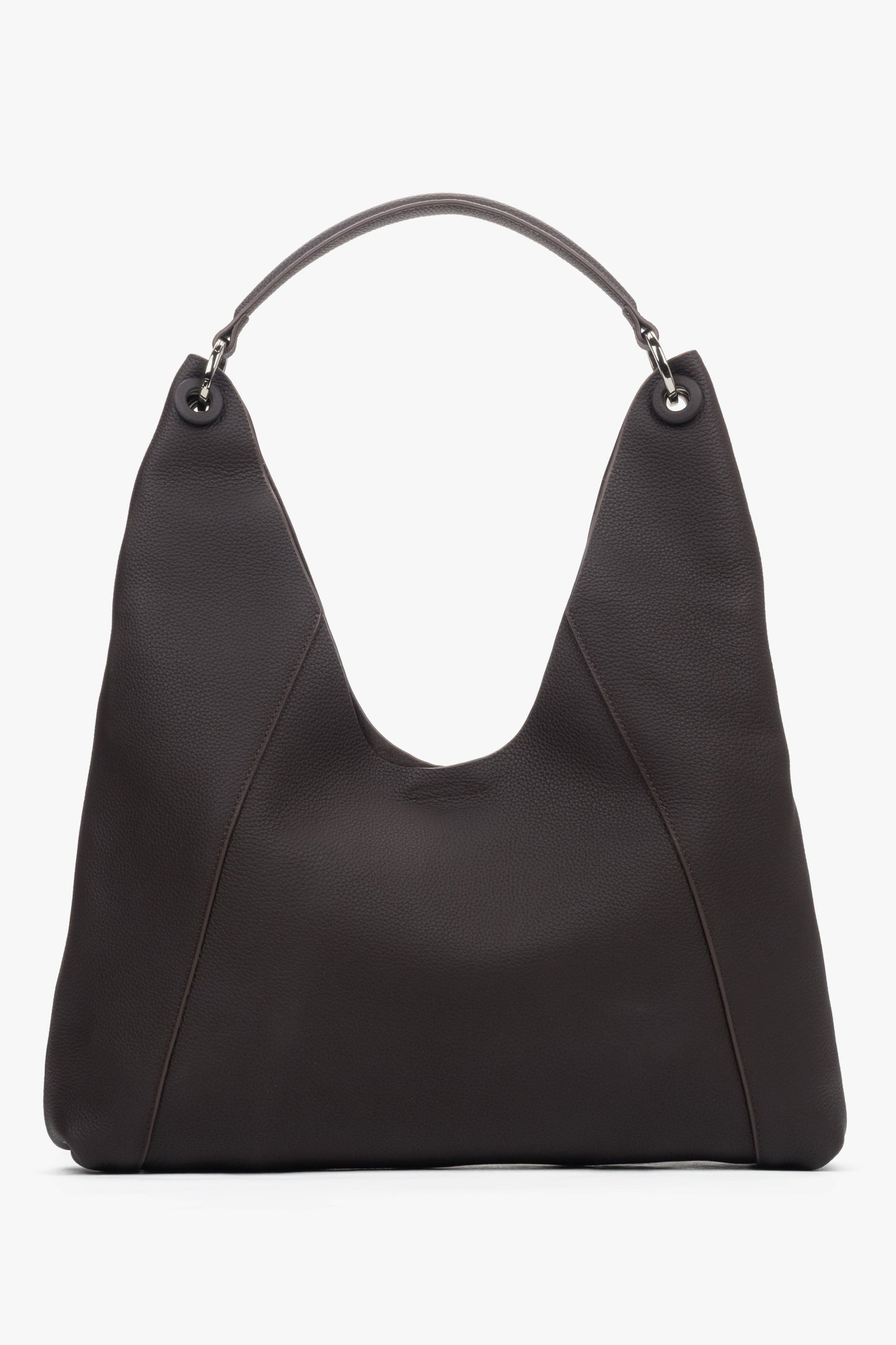 Schräge Ansicht der eleganten Damen-Shopper-Tasche mit verstärktem Henkel.