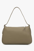 Grau-braune Damen-Schultertasche aus echtem Leder Estro ER00114435.