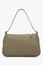 Grau-braune Damen-Schultertasche aus echtem Leder Estro ER00114435.