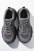 Graue Damen-Sneaker ES8 aus Naturvelours und atmungsaktivem Mesh mit Plattform Estro ER00120359