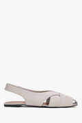 Graue Damen-Sandalen von Estro aus Echtleder mit geschlossener Spitze.