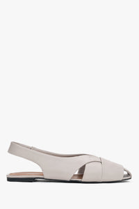 Graue Damen-Sandalen von Estro aus Echtleder mit geschlossener Spitze.