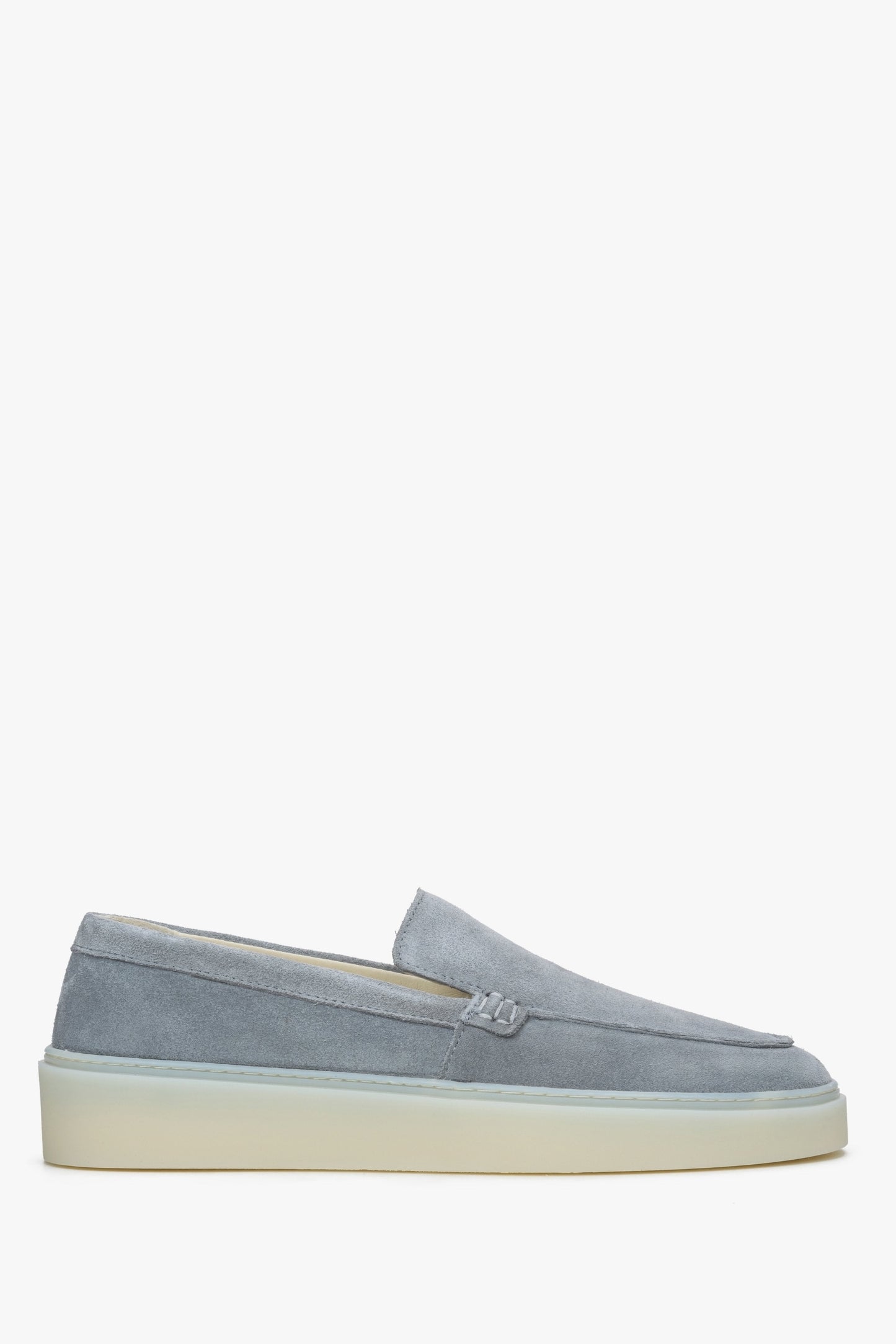 Grauer Damen-Loafer aus edlem italienischem Velours Estro ER00114888.