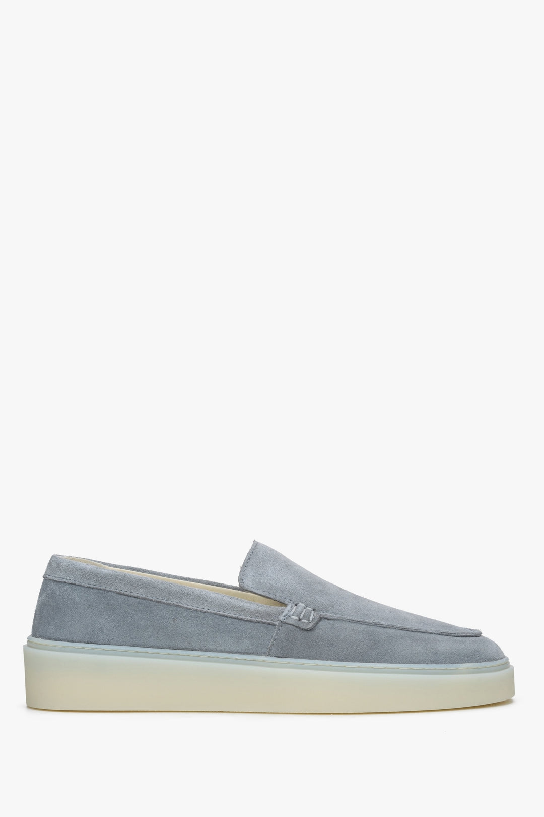 Grauer Damen-Loafer aus edlem italienischem Velours Estro ER00114888.